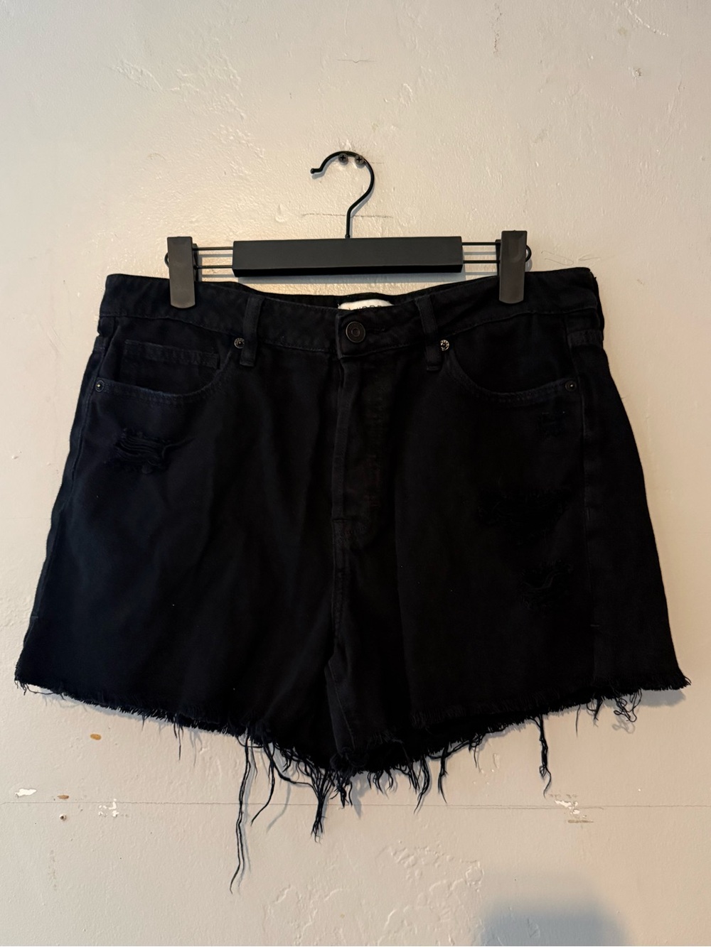 Hidden Logan Dad Shorts Black High-Rise Distressed Women’s Denim Shorts